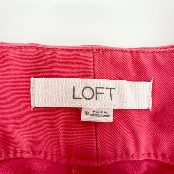 Loft Womens Shorts 18 Riviera Chino Solid Pink Preppy Casual Summer - Picture 6 of 13